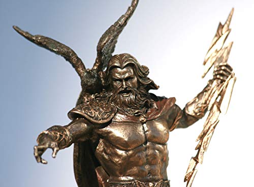 e-katastima Greek King God Zeus Jupiter Thunder Statue Sculpture Figure Bronze Finish 20cm / 7.89 inches von Veronese