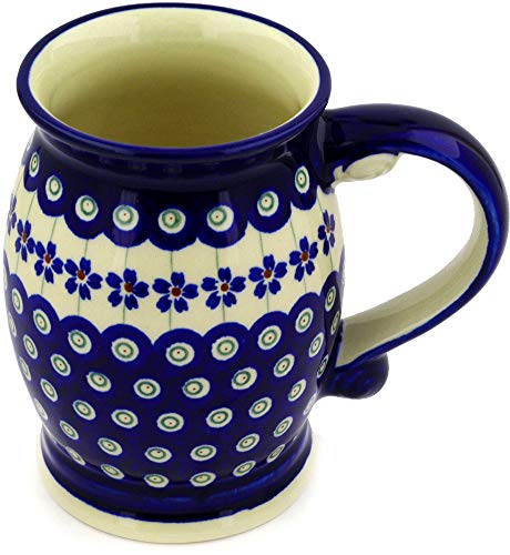 polmedia Pottery Polnische Keramik 25 Oz Steingut Bier Becher h0246e handbemalt aus zaklady ceramiczne Bunzlau/Boleslawiec Polen. Form S738 C (gu1106) Muster p1419 a (166 A) von Bunzlauer keramik