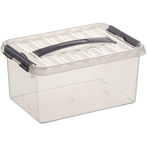 sunware by Helit H6160102 - Aufbewahrungsbox the q-line, 6 Liter, mit Deckel, transparent, 1 Stück von Unbekannt