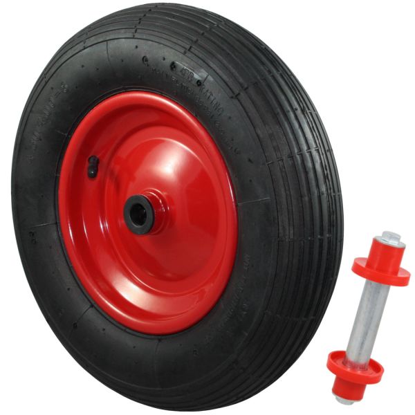 Luftbereiftes Schubkarrenrad Ø385mm (4.80/4.00-8) 4PR, schwarz, Sta... von Unbekannter Hersteller