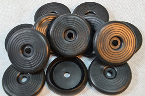 Unbranded 12 stück Gummi Fußkappe, Rund, Schwarz, Ø Standfläche: 45 mm, Ø Öffnung: 35 mm für Biergartenstuhl/Tisch Mainau/Peru u.a. von Unbranded