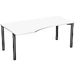 4 Fuß Flex PC-Schreibtisch links feste Höhe, 1800x1000x720, Weiß/Anthrazit von Unbranded