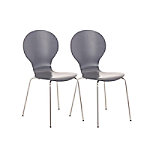 Besucherstuhl Diego Grau Pack 2 Stück von Unbranded
