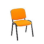 Besucherstuhl Ken stapelbar Stoff Chrom, Orange von Unbranded