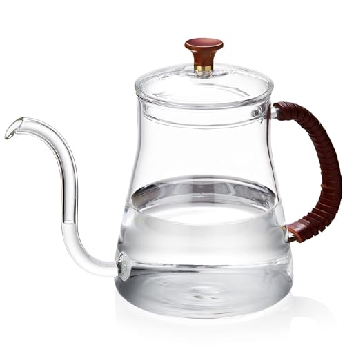 Unbreakable Pour Over Coffee Kettle,Gooseneck Kettle for Drip Coffee,Tea Kettle for Stove Top,600ml/20oz Glass Coffee Kettle with Lid,Water Kettle,Coffee Pot (20oz) von Unbreakable