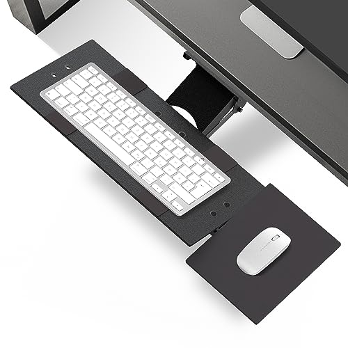 Uncaged Ergonomics KT1 Under-Desk Computer Keyboard Tray with Negative Tilt - Black von Uncaged Ergonomics
