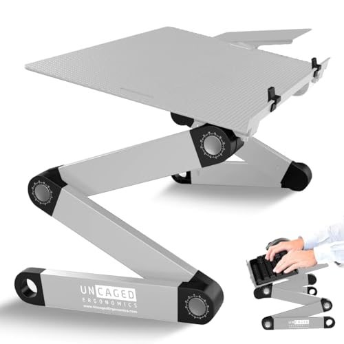 Uncaged Ergonomics WorkEZ Keyboard Tray and Mouse Pad - Black-P silber von Uncaged Ergonomics
