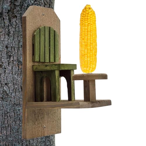Uncle Dunkels Stuhl Eichhörnchen Futterspender Handmade Holz Tisch und Stuhl Set Maiskolben Eichhörnchen Futterstation von Uncle Dunkels