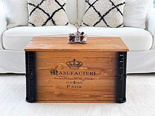 Uncle Joe´s Truhe Manufacture Couchtisch Truhentisch im Vintage Shabby chic Style aus Massiv-Holz in braun mit Stauraum und Deckel Holzkiste Beistelltisch Landhaus Wohnzimmertisch Holztisch nussbaum Uncle Joe´s Truhe Manufacture Couchtisch Truhentisch im Vintage Shabby chic Style aus Massiv-Holz in braun mit Stauraum und Deckel Holzkiste Beistelltisch Landhaus Wohnzimmertisch Holztisch nussbaum von Uncle Joe´s