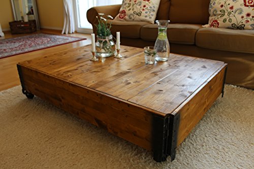 Uncle Joe´s Couchtisch Truhe Holzkiste Beistelltisch Vintage Shabby chic Landhaus Massivholz nussbaum von Uncle Joe´s