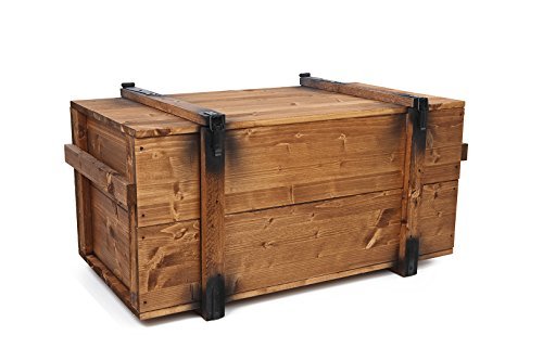 Uncle Joe´s Truhe Holzkiste, 85 x 45 x 48 cm, Holz, Hellbraun, Vintage, Shabby chic Couchtisch, braun, 85x45x48 cm von Uncle Joe´s