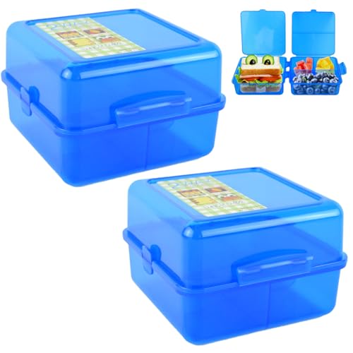 Uncle Yang Frischhaltedose mit Fächern – Brotdose mit großer Kapazität – Bento Box für Obst, Snacks & Lebensmittel – Auslaufsichere Aufbewahrungsbox für Schule, Büro, Picknick, Kühlschrank, BPA-frei von Uncle Yang