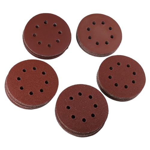 100pcs Schleifscheiben Set 5 Zoll 8 Loch Schleifpapier Einschließlich 40# 60# 80# 120# 180# Grit Für Holzbearbeitung Automobil Selbstkleber Sandpapier von UncleS