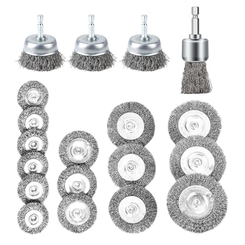 19pcs Stahldrahtradbürbetaststift Set Mit 1/4 Zoll Sechskantschirt von UncleS