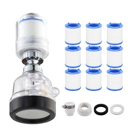3 Stufe Wasserfilter Wasserhahnkopf Mit 9 Filterpatronen Und Mehreren Adapter 360 Rotationssprays Typ Für Küchenspüle Impulsschaum Sprays Wasserdüse von UncleS
