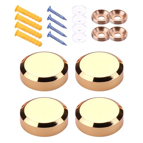 4PCS Gold Finish Festmessel Glasschrauben Elegante Abtarsdesigns Accessoire Für Badezimmer Und Dekoratives Glas Elegante Designs Spiegelleuchten von UncleS