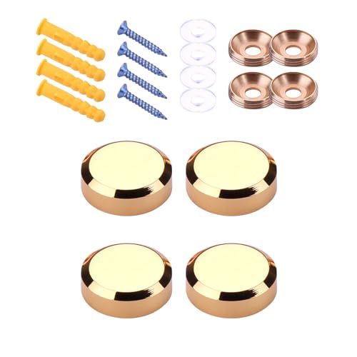 4PCS Gold Finish Festmessel Glasschrauben Elegante Abtarsdesigns Accessoire Für Badezimmer Und Dekoratives Glas Elegante Designs Spiegelleuchten von UncleS