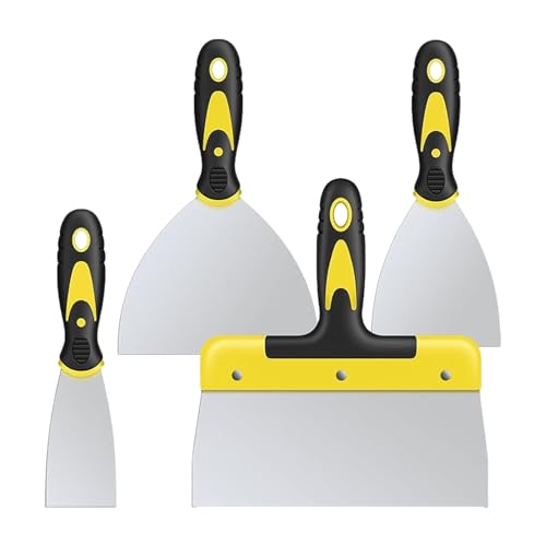 4pcs Putty Scraper Set Edelstahl Trockenbauwände Putzschaberwerkzeug Für Trockenmauer Spackle Taping Schabtpapier Tapetenentfernung Und Pflasterkratze von UncleS