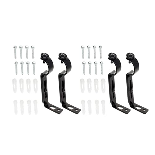 4pcs Verstellbare Vorhangstangenhalterung Hochleistungs Wandhalterhalter Metall Wandhalterung Dauere Fenster Vorhangstange Stützbleiderung von UncleS
