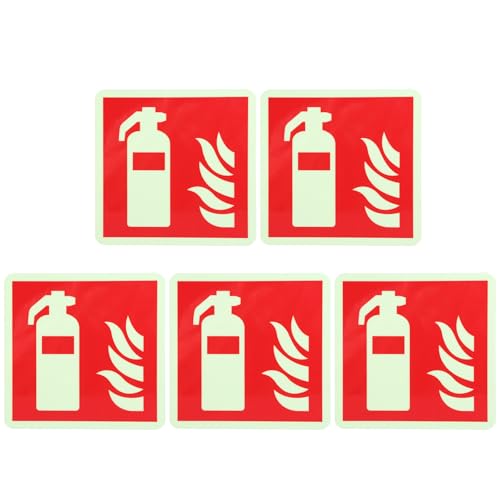 5pcs Leuchten Dunklen Zeichen Feuerlöschlicher Schutz Auf Wasserdichte Aufkleber Etikett Für Innen Und Außenglühen Dunklen Schild von UncleS