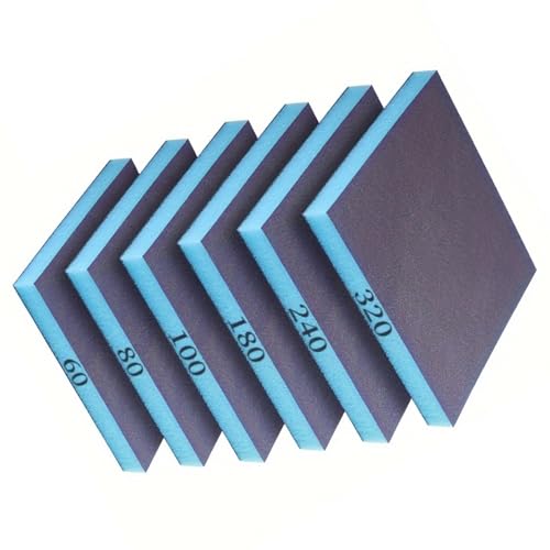 6pcs Schleifschwamm 60 80 100 100 180 240 Körnung Wiederverwendbarer Waschbarer Trockener Schleifblock Schleifpapierblöcke Für Holzmetallauto Schwamm von UncleS