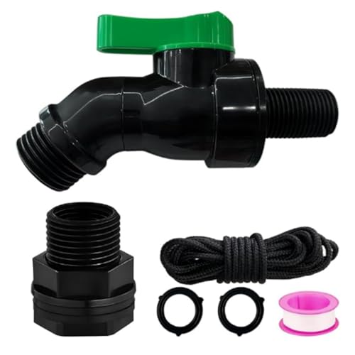 Gartenschlauch-Gewindezapfhahn mit Durchflusskontrolle, ergonomischer Griff, 3/4 oder 0,5 für Option für Regentonnen, Bewässerung, Gartenbewässerung, Durchflussregelungsadapter von UncleS