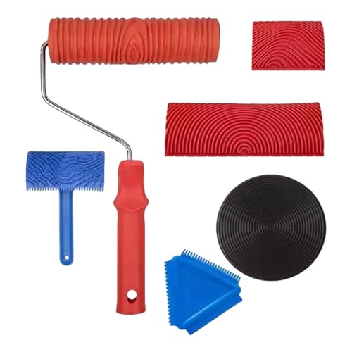 Mehrzweck-Farbroller-Set mit stabilen Rollen für Innenwandanwendungen, den täglichen Gebrauch, Texturrollerpinsel, 6-teilig Mehrzweck-Farbroller-Set mit stabilen Rollen für Innenwandanwendungen, den täglichen Gebrauch, Texturrollerpinsel, 6-teilig von UncleS