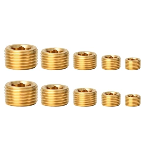 Packung Mit 10/25 Stabilem Messing Internal Hexonal Rohrstopfen Sortiment Set Male Gewindedesigns Tragbar Für Wasserölgas Easy Installation Plugs Packung Mit 10/25 Stabilem Messing Internal Hexonal Rohrstopfen Sortiment Set Male Gewindedesigns Tragbar Für Wasserölgas Easy Installation Plugs von UncleS