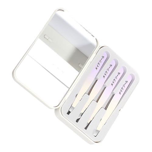 Pinzetten-Set Highs Precisions Edelstahl Augenbrauenpinzette für Gesichtshaare nach innen wachsende Haarsplitter Entferner Set von UncleS