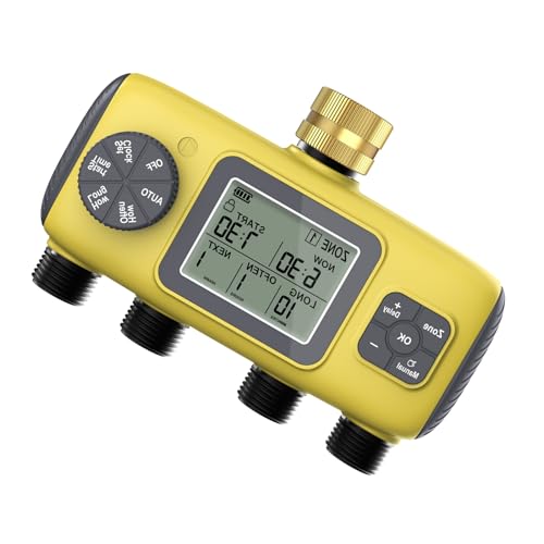 Programmierbarer 4-Zonen-Sprinkler-Timer, stabile ABS-Konstruktion, IPX5-Bewässerungssysteme für Rasen und Garten, Kindergarten von UncleS
