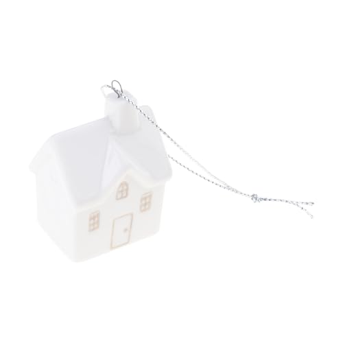 Saisonale Weiße Keramikbaumdekoration Bauernhäuser Keramik Weihnachtsmotiv Ornament Geschenke Baum Hängen Dekoration Party von UncleS