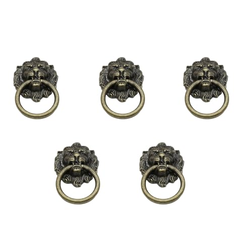 Schubladengriffe im Vintage-Stil, mit Löwenköpfen, eleganter, stabiler Metalllegierungsgriff für Schränke und Türen, für den täglichen Gebrauch, 5 Stück von UncleS