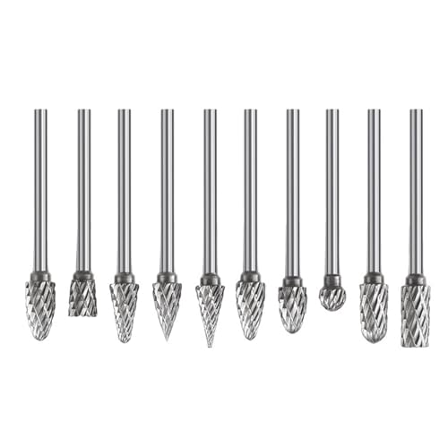 Set Von 10 Präzisionslegierungsstählen Mahlen Bits Rotary Burrs Mit Doppelten Rillen Für Metallstich Und Schimmelpilzverarbeitungsholzwerkzeuge von UncleS