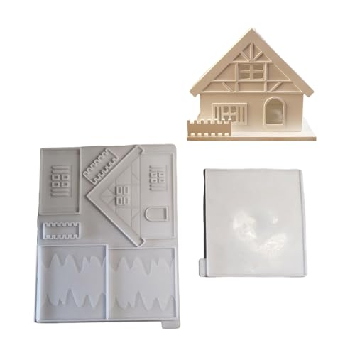 Silikonform Urlaubsdekoration Flexible Silikonhausform Zum Erstellen Detaillierter Haus Kerzenhalter Wiederverwendbares Schimmel von UncleS