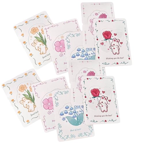 UncleS 10pcs Cartoon Kaninchen Muster Message Card Für Verschiedene Anlässe Schöne Kleine Notizkarte Geburtstagskarten Tägliche Nachrichtenkarten von UncleS