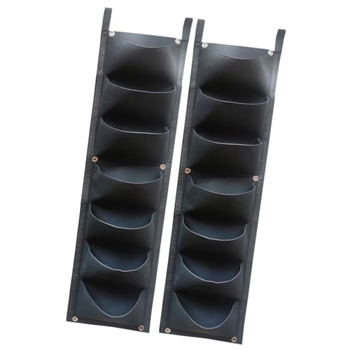 UncleS 2pieces Wand Montierte Pflanzung Wachsen Beutel Raumsparung 7 Taschen Design Vertikaler Garten Pflanzenblütenbehälter Für Balkon Vertikaler Gartenstofftopf von UncleS