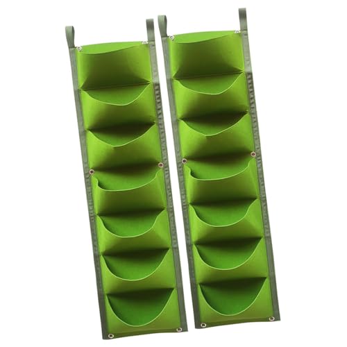 UncleS 2pieces Wand Montierte Pflanzung Wachsen Beutel Raumsparung 7 Taschen Design Vertikaler Garten Pflanzenblütenbehälter Für Balkon Vertikaler Gartenstofftopf von UncleS
