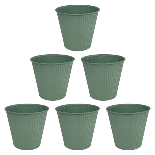 UncleS 6pcs Metall Pflanzentöpfe Große Eisenblüten Töpfe Rostfeste Metalleimer Pflanzer Bauernhaus Vintage Stile Für Dekorationen Blütenbett Pflanzzubehör von UncleS