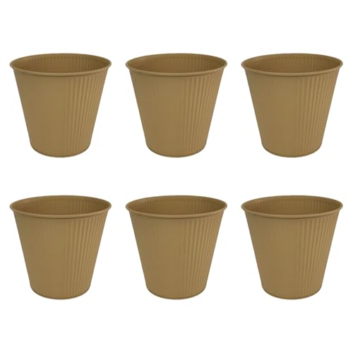 UncleS 6pcs Metall Pflanzentöpfe Große Eisenblüten Töpfe Rostfeste Metalleimer Pflanzer Bauernhaus Vintage Stile Für Dekorationen Blütenbett Pflanzzubehör von UncleS