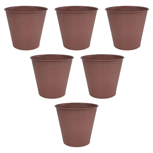 UncleS 6pcs Metall Pflanzentöpfe Große Eisenblüten Töpfe Rostfeste Metalleimer Pflanzer Bauernhaus Vintage Stile Für Dekorationen Blütenbett Pflanzzubehör von UncleS