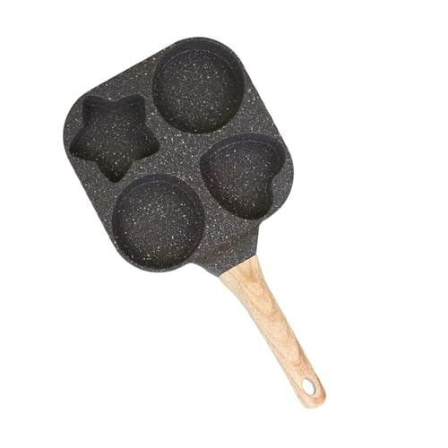 UncleS Bratpfanne mit langem Griff, für Frühstückseier, Induktionsherd, geteilte Bratpfannen, leichte Aluminium-Kochpfanne von UncleS