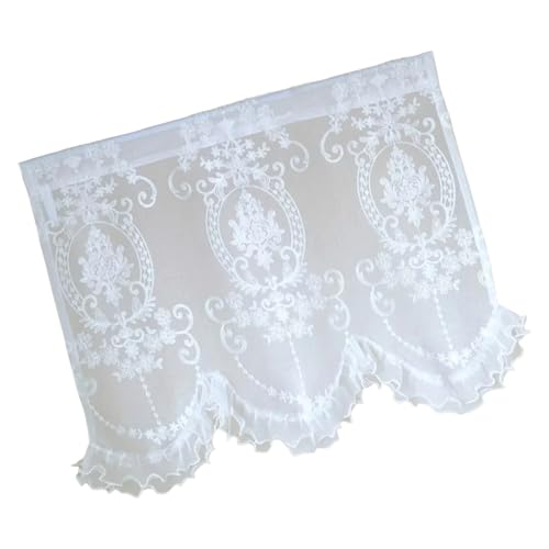 UncleS Dekorativer kleiner Fenstervorhang, selbstgesponnene Blumen-Designs, Polyestergewebe, Schnellstangen-Taschen-Hängesysteme, Fensterbehandlungen von UncleS