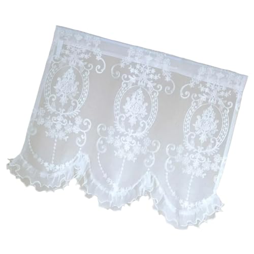 UncleS Dekorativer kleiner Fenstervorhang, selbstgesponnene Blumen-Designs, Polyestergewebe, schnelle Stangentasche, Hängesysteme, Fensterbehandlungen von UncleS