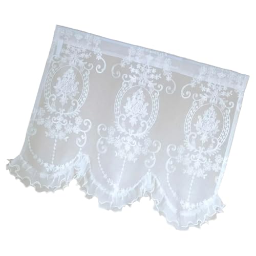 UncleS Dekorativer kleiner Fenstervorhang, selbstgesponnene Blumen-Designs, Polyestergewebe, schnelle Stangentasche, Hängesysteme, Fensterbehandlungen von UncleS