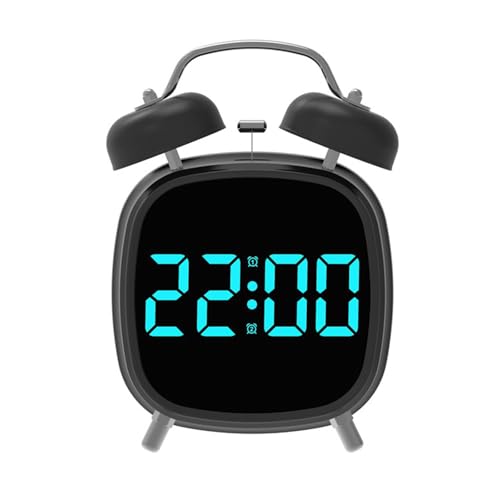 UncleS Digitaler Wecker mit zwei Glocken, lauter Wecker, Schreibtischuhren mit Einstelllicht, dimmbares Display von UncleS