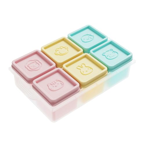 UncleS Effiziente, sichere Snack-Box mit 6 unterteilten Abschnitten, auslaufsichere Silikon-Lebensmittelhalter, Snack-Box mit Deckel, für Kinder und Erwachsene, babyfreundliche Silikon-Trennwände von UncleS