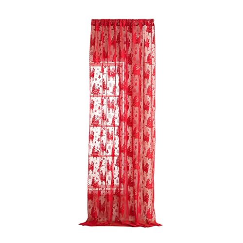 UncleS Festival Stickerei Design Vorhang Quick Setups Standard dichter Stoff Weihnachtsdekoration Urlaub Themed Polyester Vorhänge von UncleS