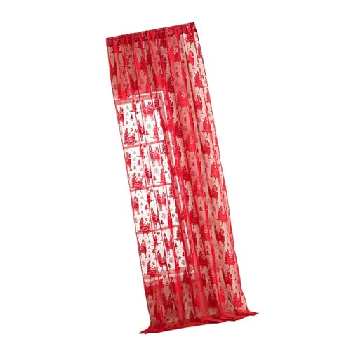 UncleS Festival Stickerei Design Vorhang Quick Setups Standard dichter Stoff Weihnachtsdekoration Urlaub Themed Polyester Vorhänge von UncleS
