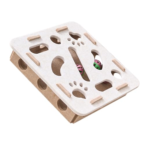 UncleS Interaktives Katzen-Puzzle-Box-Spielzeug mit Löchern und Glocken für geistige Stimulation, Indoor-Spiel, Filzstoff-Design, Katzen, geistige Stimulationsspielzeug UncleS Interaktives Katzen-Puzzle-Box-Spielzeug mit Löchern und Glocken für geistige Stimulation, Indoor-Spiel, Filzstoff-Design, Katzen, geistige Stimulationsspielzeug von UncleS