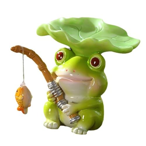 UncleS Künstlerische Tierfigur zum Angeln, Schreibtisch-Figur mit Bergwasserfall-Design, Büro-Tischdekoration, dekorative Angelszene von UncleS
